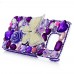 Samsung Galaxy Note 5 - Luxury Handmade Bling Bling 3D Rhinestone Crystal Protective Hard Clear Phone Cover Case - Purple Butterfly
